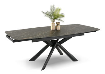 Jedálenský stôl Denzel (čierny mramor + čierna)