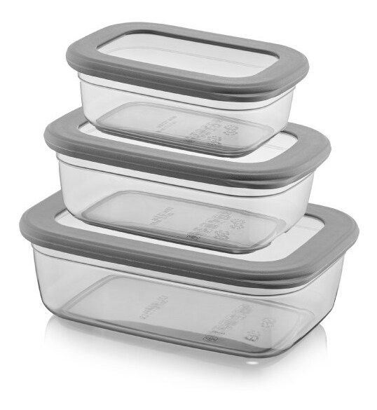 Set recipiente alimente (3 buc.) Boxy 712 (antracit)
