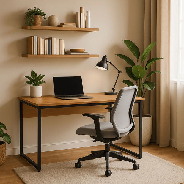 Písací stolík Regular (dub zlatý + čierna) 