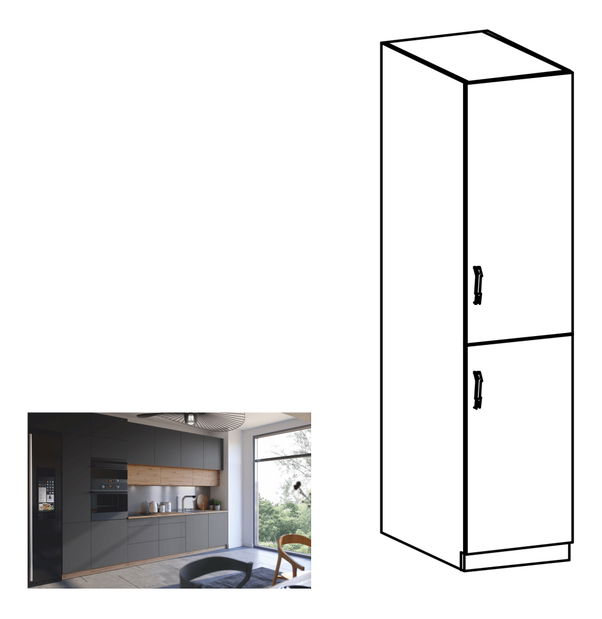 Kuhinjski ormarić za namirnice D40SP Langari (hrast artisan + siva mat) (P)