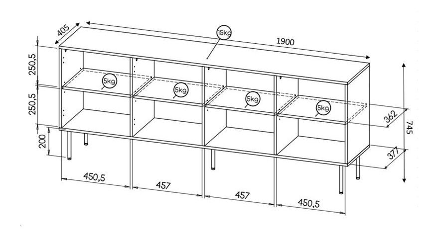 Komoda Holley (bijela)