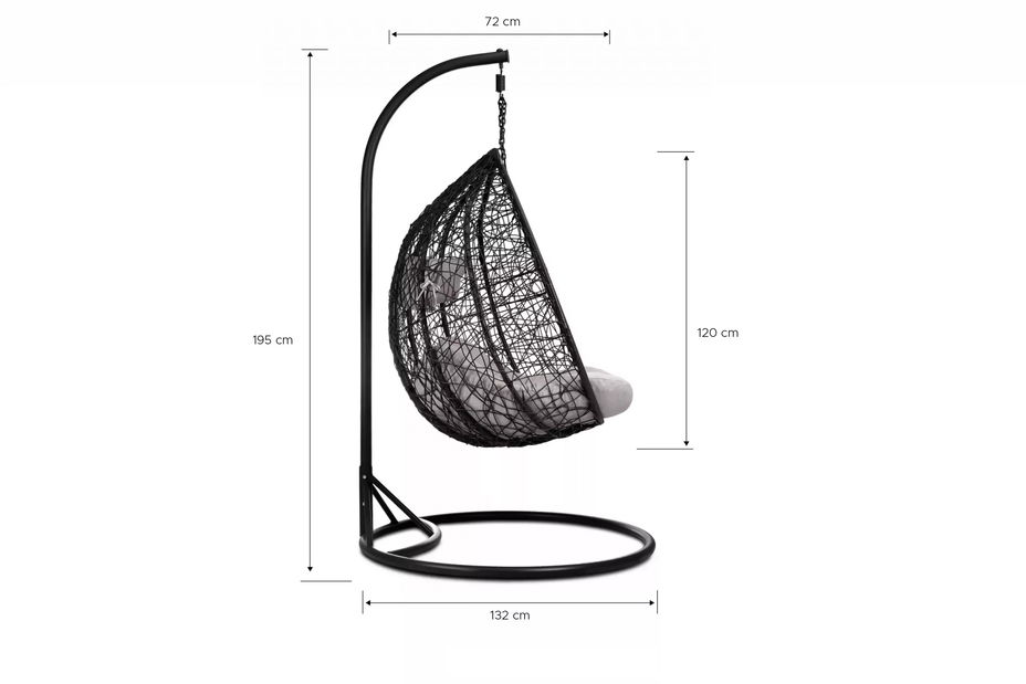 Fotoliu suspendat Cleopatra (gri închis + gri deschis)