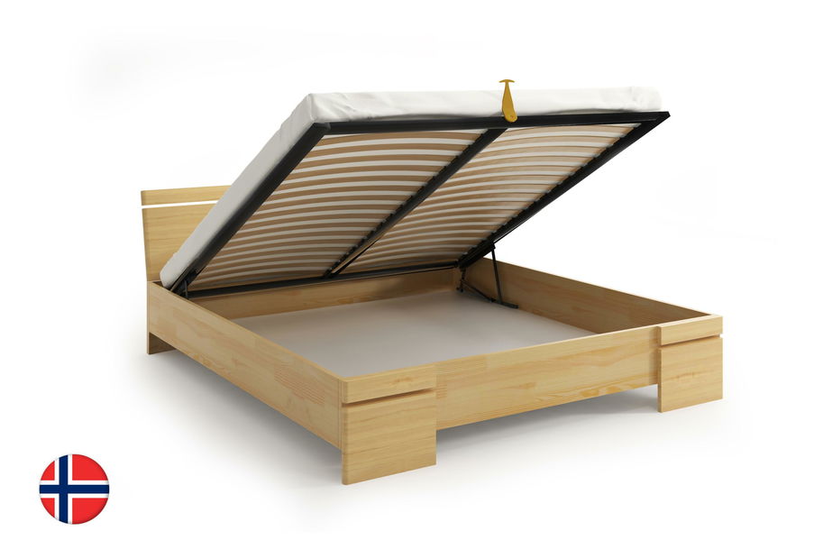 Manželská posteľ 180 cm Naturlig Bavergen Maxi ST (borovica) (s roštom a úl. priestorom)