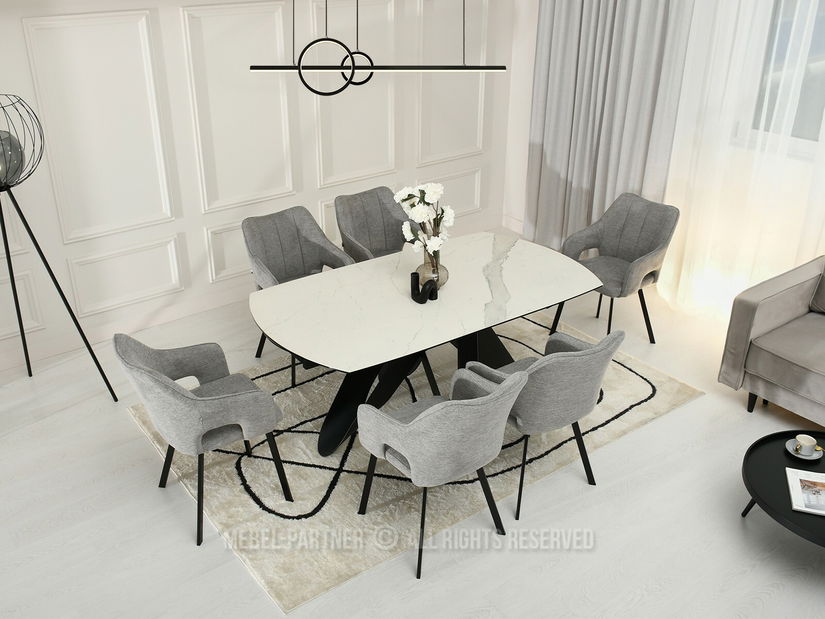 Stolica Carl (siva + krom)