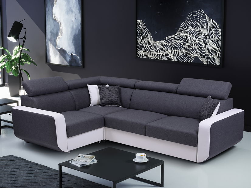 Colțar Enriko (Gri închis + Alb) (S)