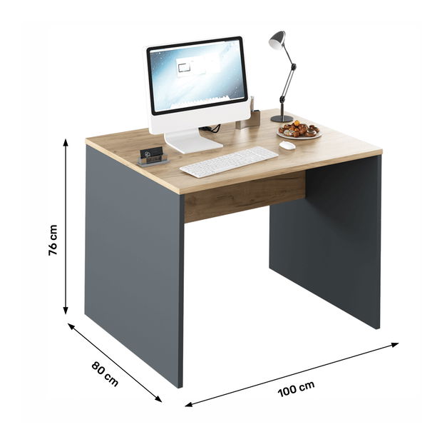 Pisaći stol Hamila NEW tip 12 (grafit + hrast artisan) *Outlet moguća oštećenja