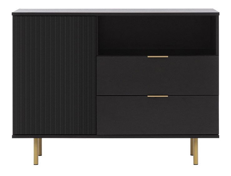 Komoda Newelon K1D2SZ NW01 (čierna + zlatá) 