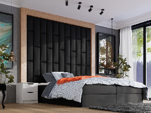 Čalúnený nástenný panel Pazara 80x20 (ekokoža soft 011 (čierna)