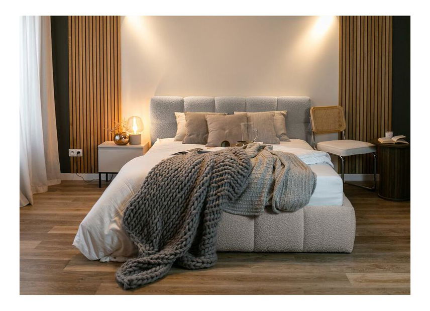 Bračni krevet 160 cm Cirsten 160B (s podnicom) (svijetlosiva)