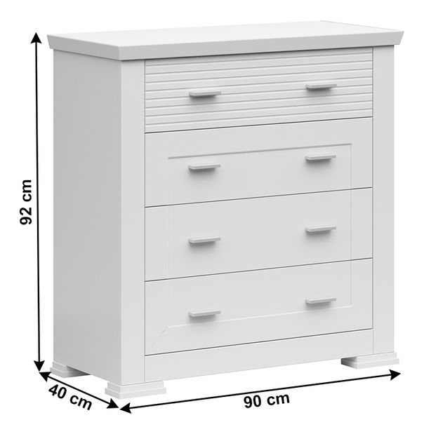 Comodă Aryness 4S (Alb)