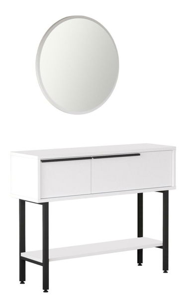 Konzolový stolík Otto 12 (so zrkadlom) (biela + čierna)