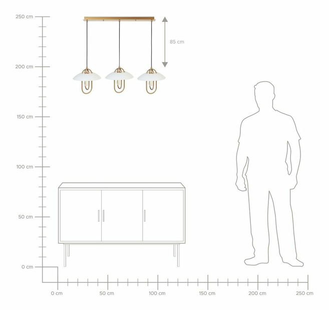 Függesztett lámpa Natza (arany)