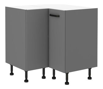 Dulap inferior de bucătărie de colț Nesia 90x90 DN 2F BB (Cadru: antracit + front: antracit)