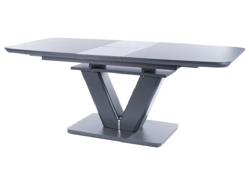 Rozkladací jedálenský stôl 160-200 cm Matilda (sivá + sivá) (pre 8 a viac osôb)