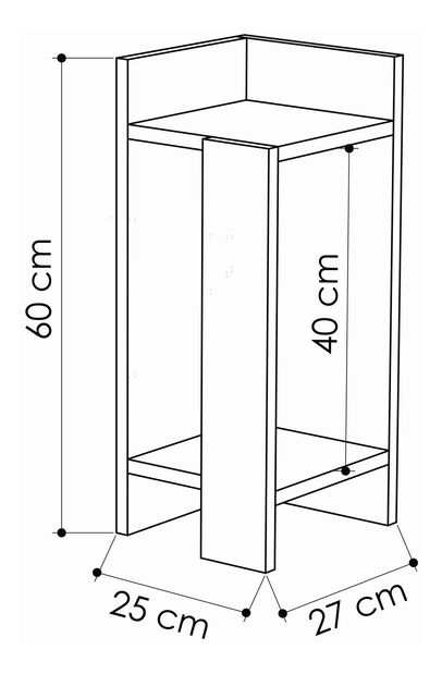 Nočný stolík Emre (dub + antracit) (L)
