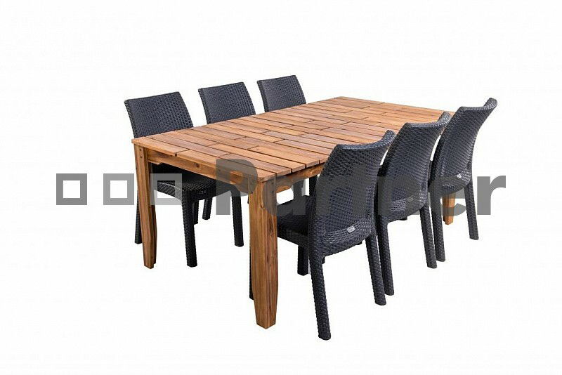 Záhradný nábytok Glasgow II. 1+6 antracit (Umelý ratan)