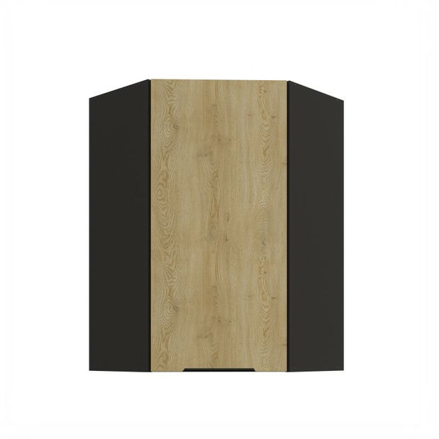 Dulap superior de bucătărie de colț Carminia 60x60 GN-90 1F (45) (stejar cremona + negru)