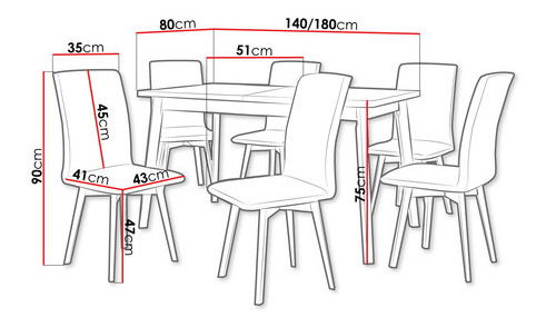 Blagovaonski set (za 6 osoba) Ayudante AL24 (hrast artisan + crna + siva)