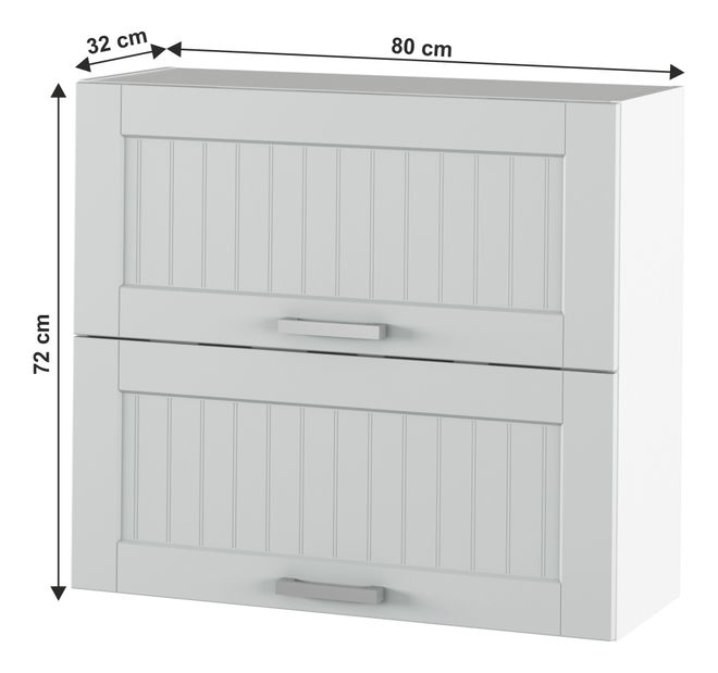 Horná kuchynská skrinka Janne Typ 12 (svetlosivá + biela)
