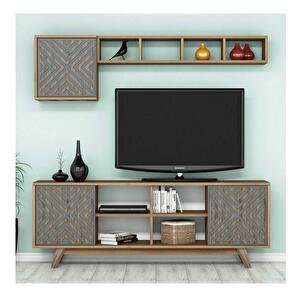 Mobilier living Ivonne (Nuc + albastru)