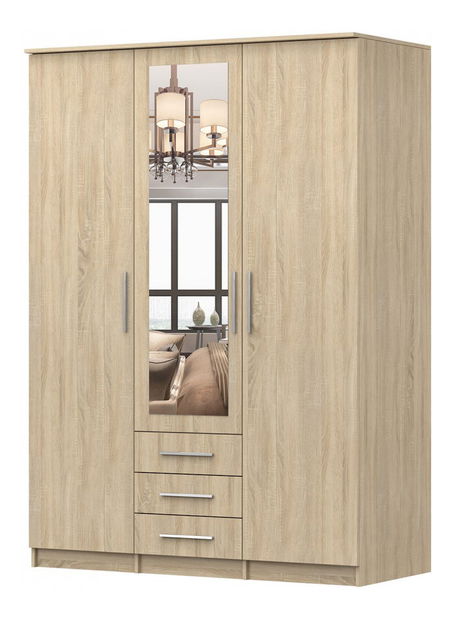 Šatníková skriňa Svalga 3D (dub sonoma)