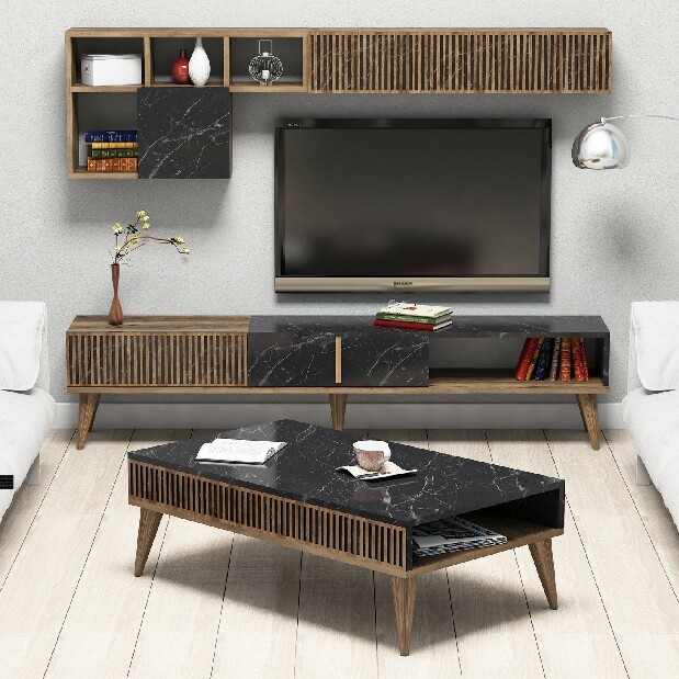 Mobilier living Michelle (Nuc + Negru)