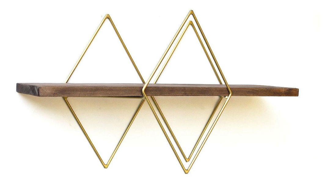 Dekoratívna nástenná polica Duvelo 13 (orech) 