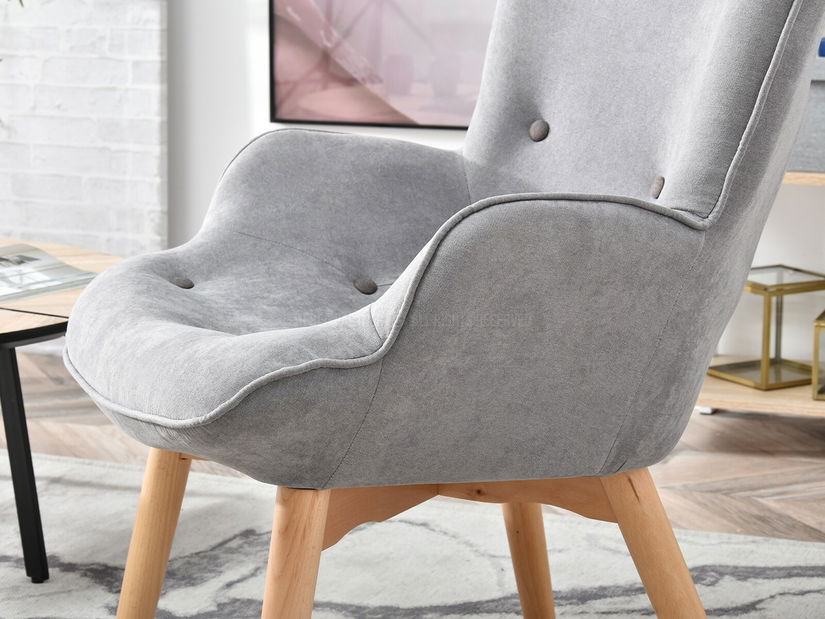 Kreslo Nutri (sivá + buk)