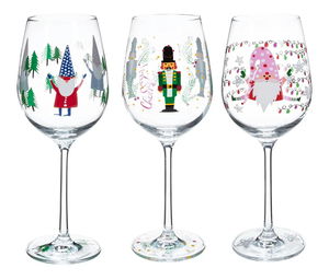 et de 3 pahare de vin 450ml Tipsi trio (motiv de iarnă)