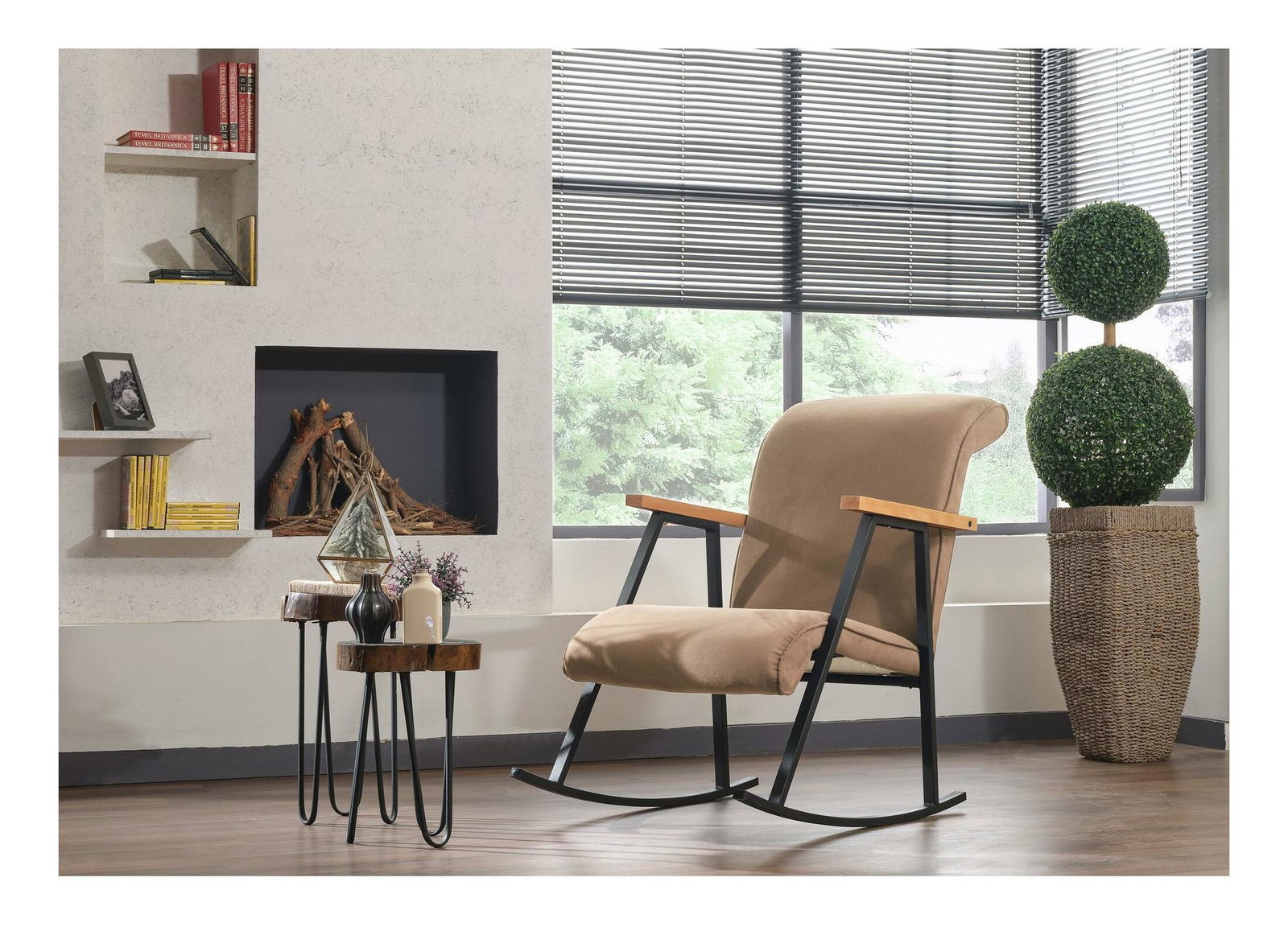 Hojdacie kreslo Yoko (svetlohnedá)