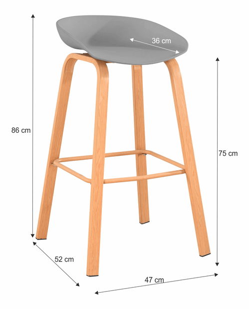 Barska stolica BAR Brada (siva)