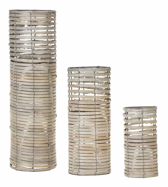 Set de 3 sfeșnice Royse (lemn deschis)