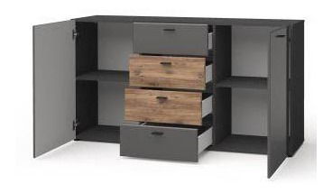 Komód Marline (grafit + sötét tölgy)