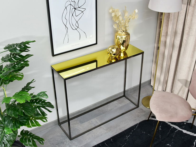 Măsuță consolă Bella Kons (auriu + negru)