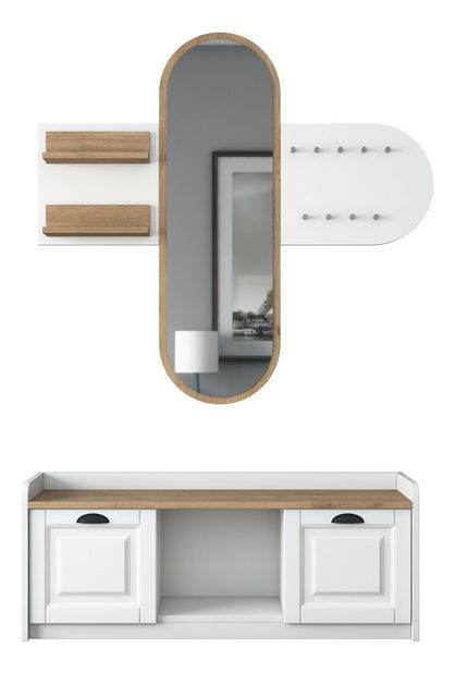 Mobilier hol Vosiku 3 (alb + nuc)