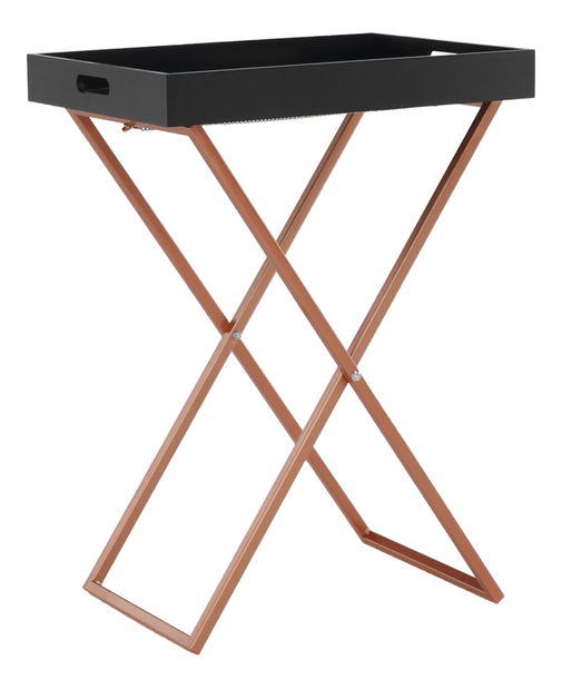 Servírovací stolík Massimo (čierna + medená)