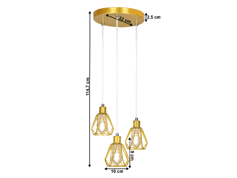 Lampă suspendată Oakle T pe 1 (auriu)