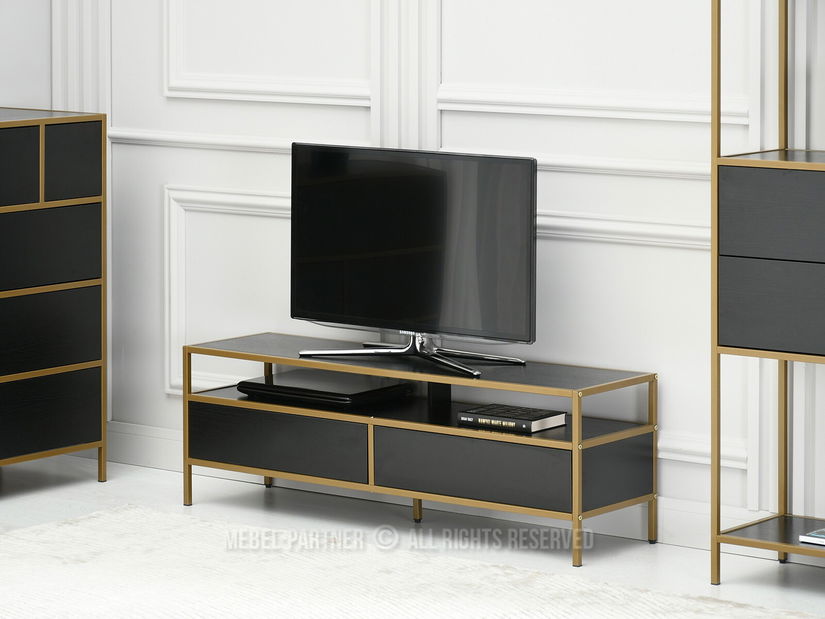 TV asztal/szekrény Soren Rtv (fekete fa + arany)