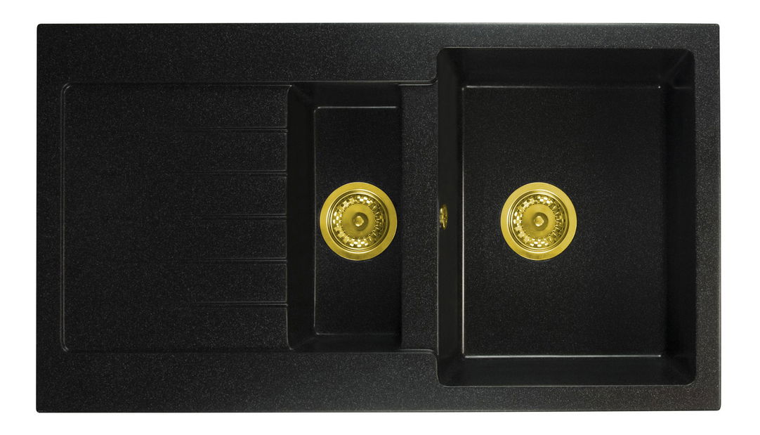 Mosogató Altava (fekete + stuktúra) (2 csaplyukkal) (B)