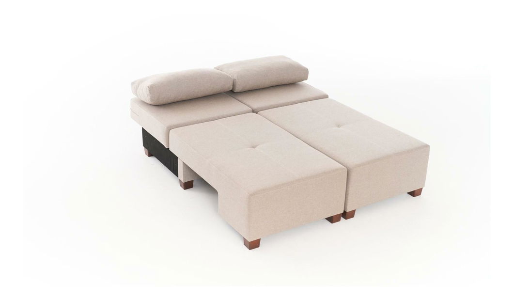 Canapea extensibilă Perenilla L (Crem + Nuc)