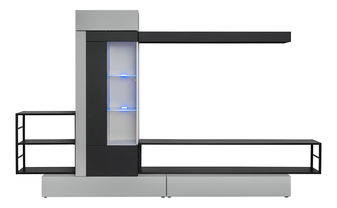 Mobilier living Regine 20 PGS RB (gri perlă + gri stejar) (cu iluminat)