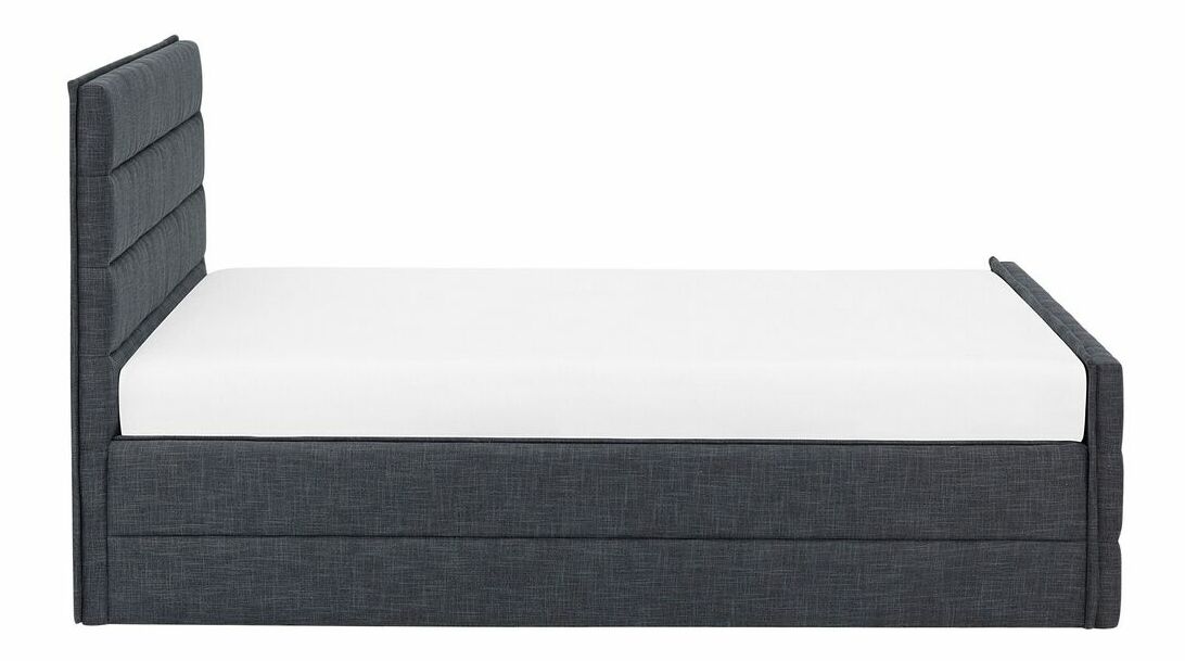 Manželská posteľ 160 cm VALDO (s roštom) (tmavosivá)