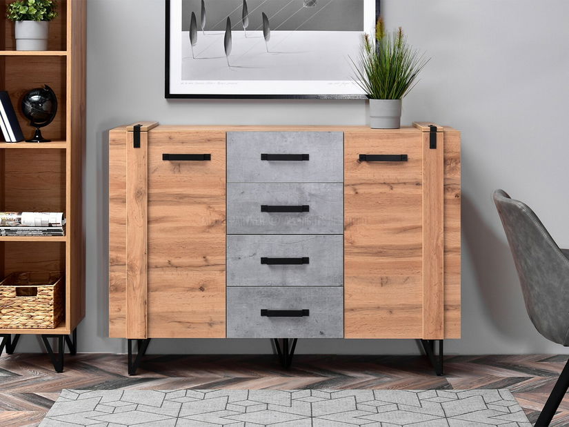 Mobilier living Suspendera SH05 (stejar + negru)