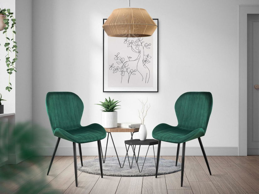 Scaun de sufragerie Pamper 2 (verde închis)