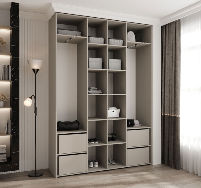 Ormar za garderobu 170 cm Carmela 40-4 (kašmir + crna)