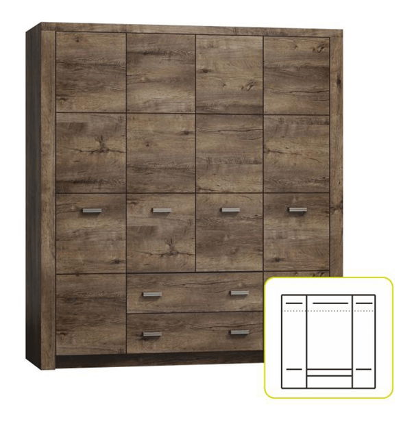 Gardrób Infinity (sötét kőris)