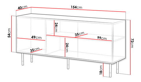 Komód Mediana 3D (fekete + arany)