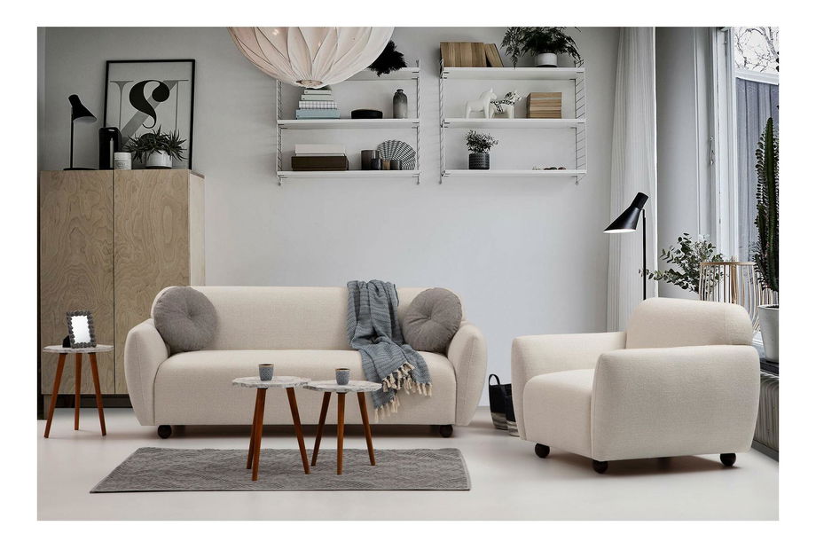 Háromszemélyes kanapé Edoletta (krém)