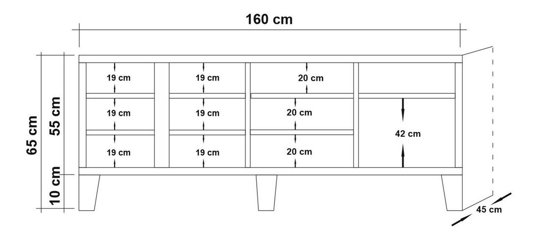 TV asztal/szekrény Merina 756 (atlanti fenyő)