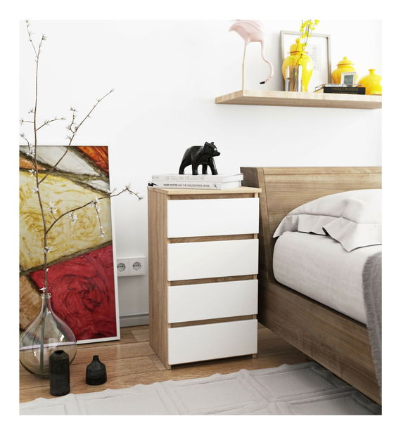 Komoda Cipriano II (dub sonoma + biela)